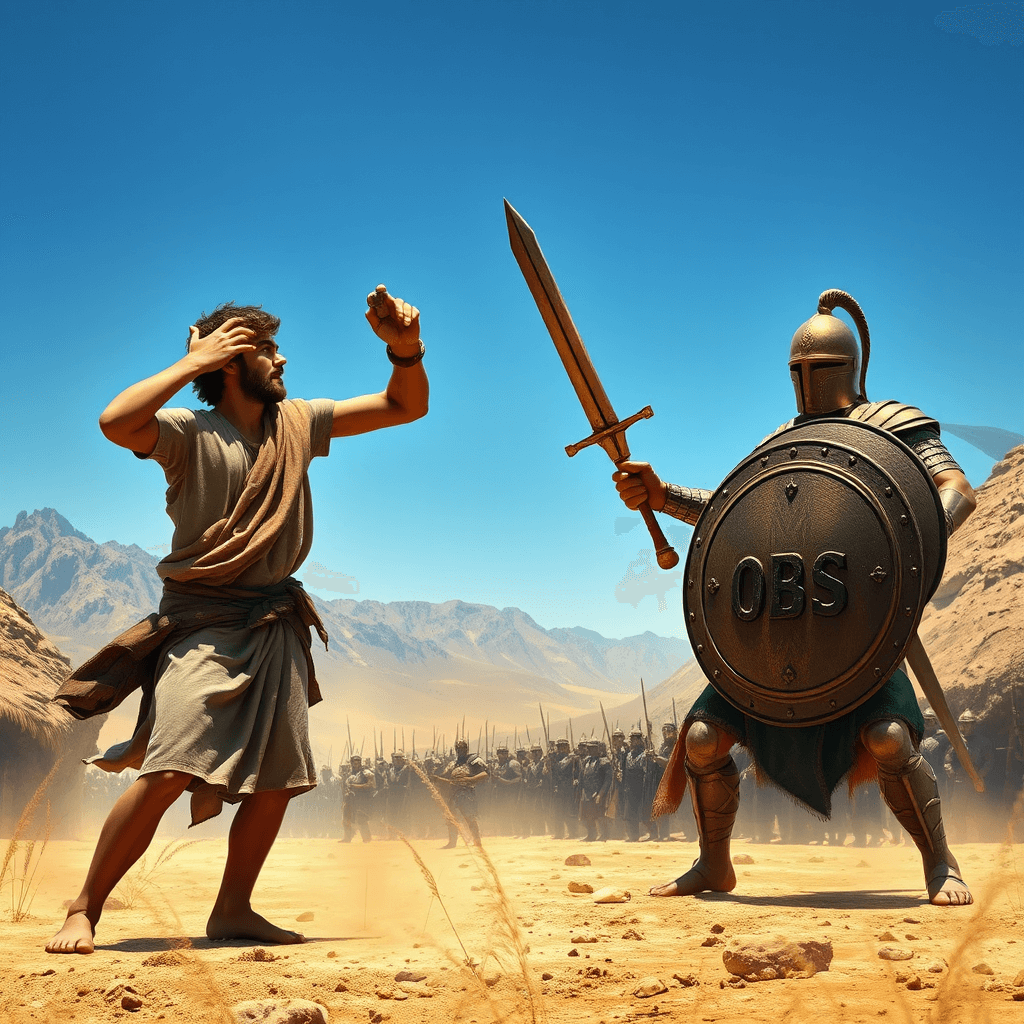 David kämpft gegen Goliath 