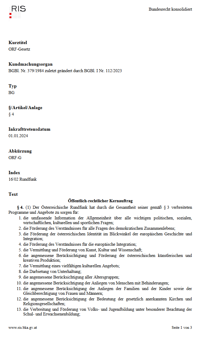 Öffentlich-rechtlicher Kernauftrag Seite 1