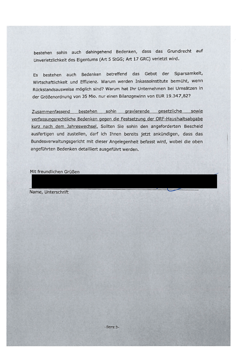 Bescheidanforderung von der OBS Seite 3