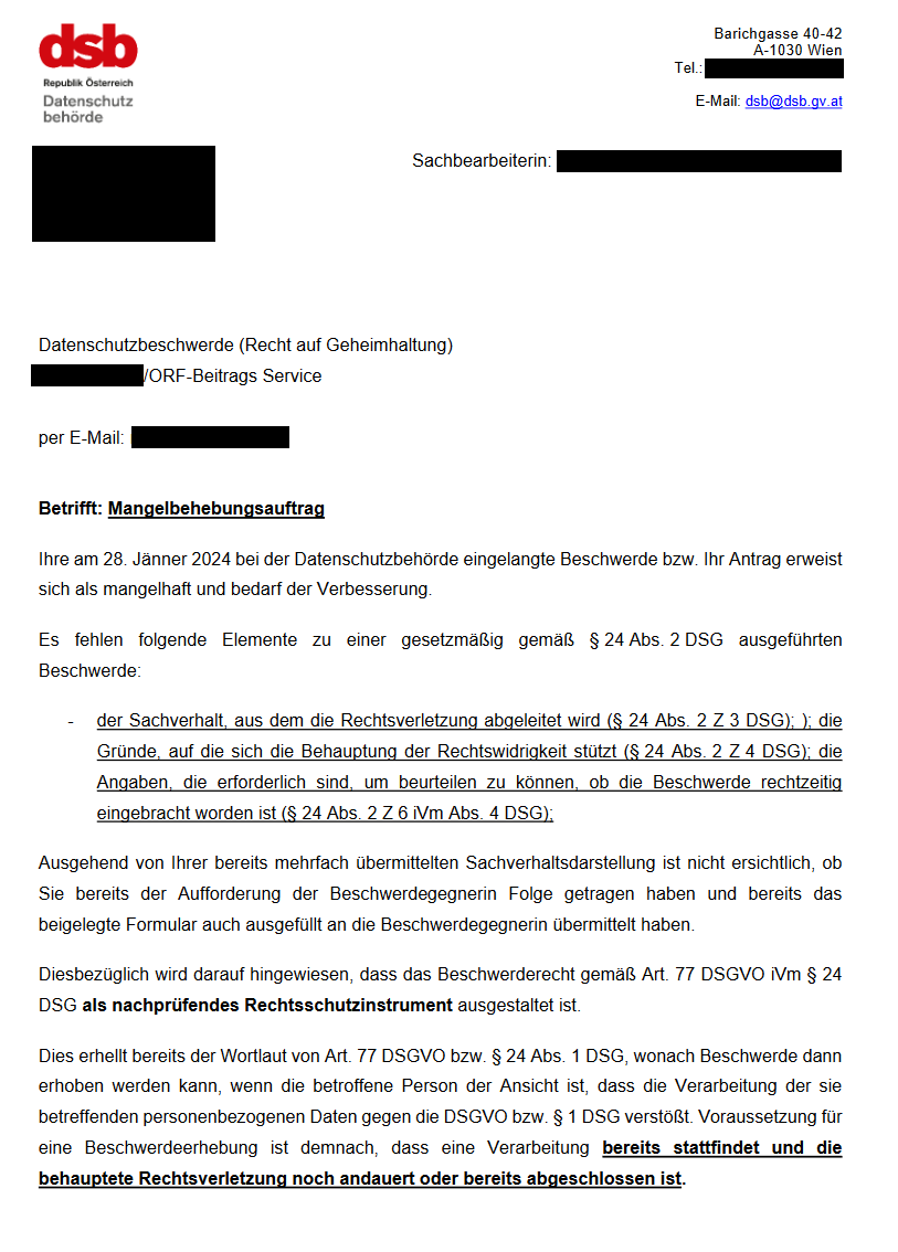 Datenschutzbeschwerde II gegen die OBS Seite 3