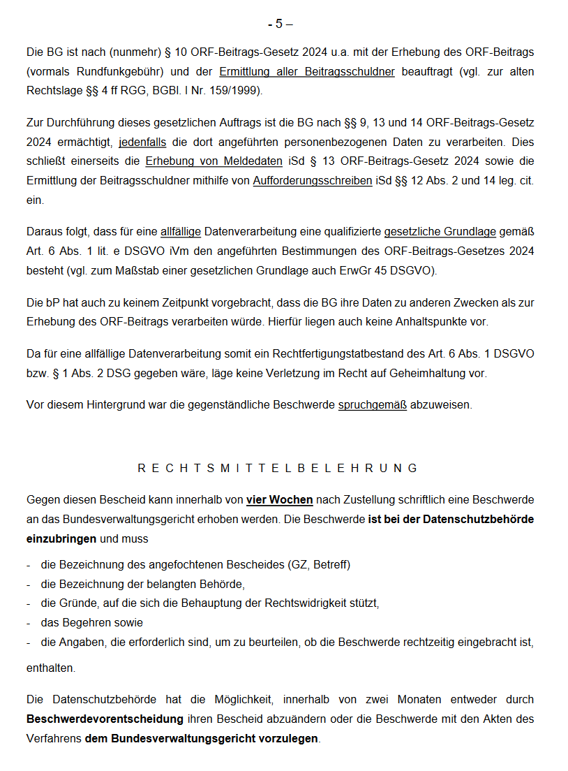 Datenschutzbeschwerde II gegen die OBS Seite 9